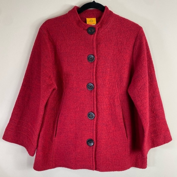 VTG Ruby Rd. Women’s Red 100% Wool Classic Button Coat/Jacket Blazer Sz S - Picture 2 of 12